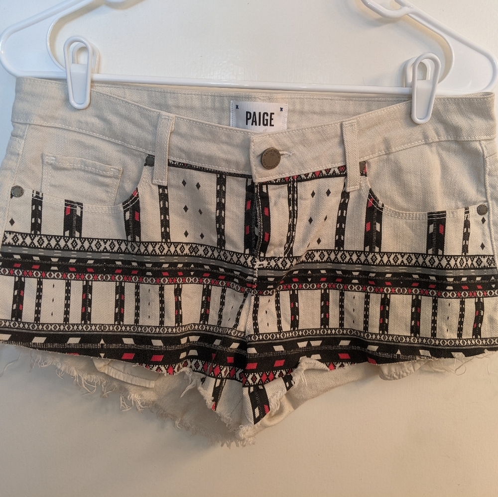 Paige Tribal Pattern denim shorts